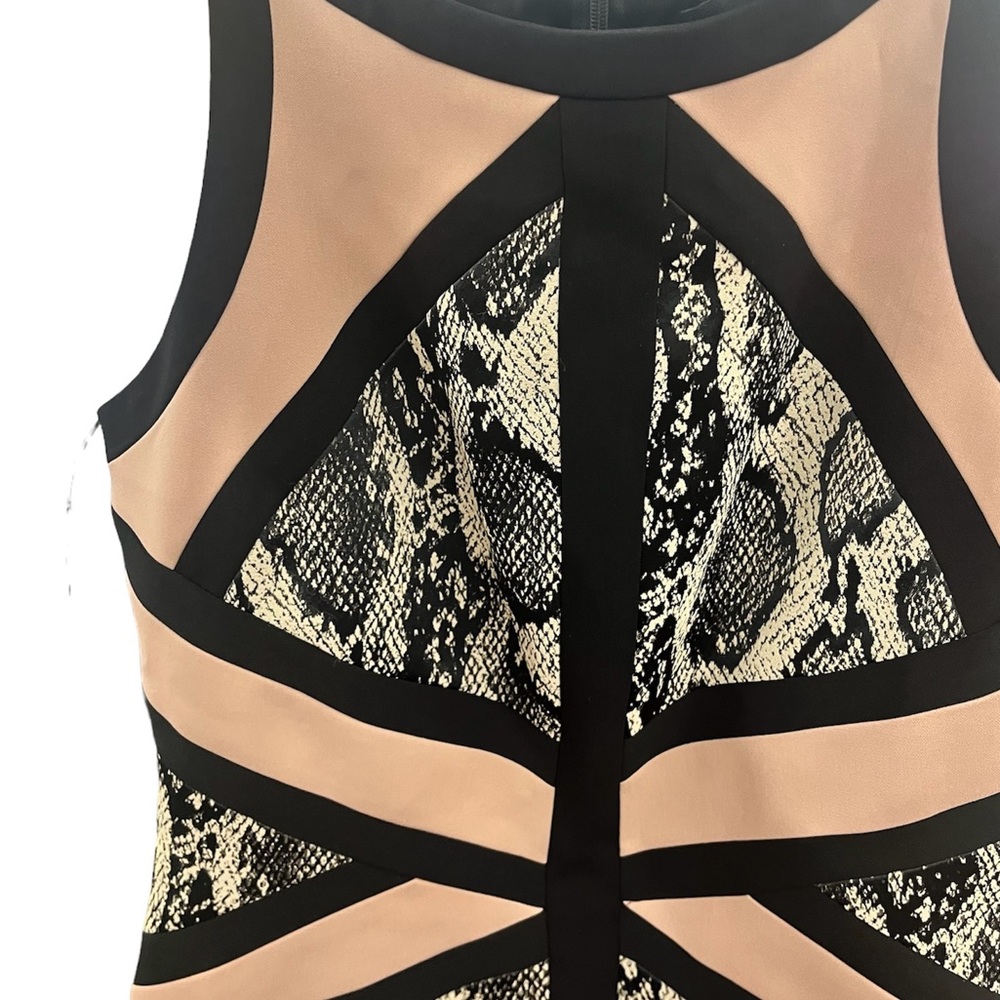 Jay Godfrey Snake Skin Print Color-Block Mini Dre… - image 4